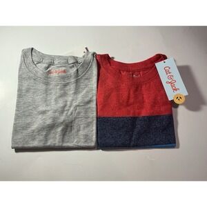 Cat & Jack Red Strip-Gray Baby T-Shirts 1050